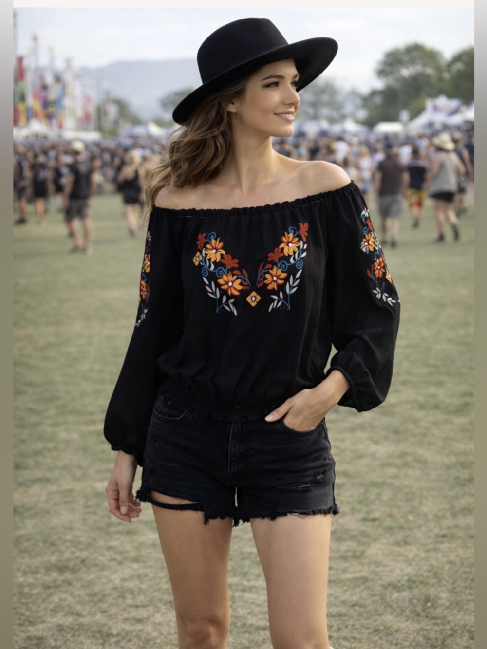 Sz 10 Boho crop 100% Viscose DIVIDED H&M top